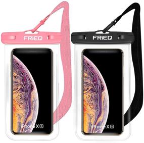 img 4 attached to 😍 2-Pack Waterproof Case for iPhone 13/13 Pro Max/12/12 Pro/SE/Xs Max/XR/8P/7 Galaxy up to 7" with Black and Pink Options