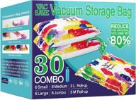 🛍️ 30 pack vacuum storage bags - space saver bags (6 jumbo/6 large/6 medium/6 small/6 roll) with hand pump - ideal for home space saving & travel organization логотип