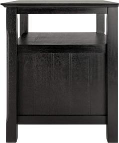 img 2 attached to 🌙 Winsome Solid Wood 2 Drawer Timber Night Stand in Elegant Black Finish: A Stylish Bedroom Essential