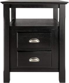 img 3 attached to 🌙 Winsome Solid Wood 2 Drawer Timber Night Stand in Elegant Black Finish: A Stylish Bedroom Essential