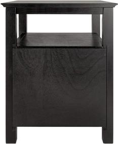 img 1 attached to 🌙 Winsome Solid Wood 2 Drawer Timber Night Stand in Elegant Black Finish: A Stylish Bedroom Essential