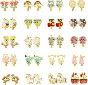 img 4 attached to Earrings Animals Butterfly Painless Princess