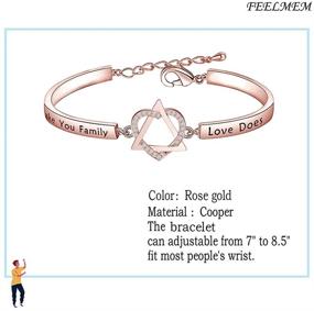 img 3 attached to 🔄 FEELMEM Adoption Jewelry - Adoption Symbol Heart & Triangle Charm Bracelet - DNA Does Not Define Family, Love Does - Adoption Jewelry Gift for Stepmom or Foster Mom