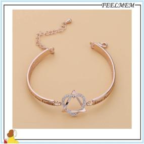 img 1 attached to 🔄 FEELMEM Adoption Jewelry - Adoption Symbol Heart & Triangle Charm Bracelet - DNA Does Not Define Family, Love Does - Adoption Jewelry Gift for Stepmom or Foster Mom