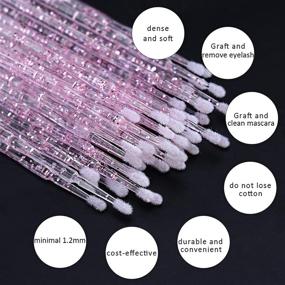 img 3 attached to 💖 Arclon Disposable Micro Applicators for Eyelash Extension and Mascara - 400pcs Dental, Oral, and Eye Cleaning Wands with Crystal (Pink)