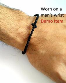 img 1 attached to Authentic Handmade Christian Orthodox Komboskoini: Prayer Rope Bracelet in Elegant Black - Product Code 5607