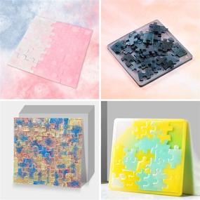 img 1 attached to 🧩 DIY Puzzle Silicone Resin Mold - OwnColor Resin Molds for Art Crafts, Jewelry Making, and Puzzle Games