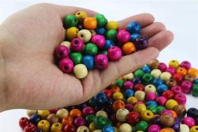 img 1 attached to Enhance Your DIY Projects with BcPowr 500 PCS Assorted Color Round Wood Beads - Large Hole Wooden Spacer Beads for Creative Crafting!