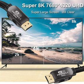 img 2 attached to 🔌 Uzanpie HDMI-кабель 8K 6.6FT - Ультра HD 48Gbps HDMI-кабель 2.1 - Высокоскоростной HDMI-кабель 8K60 4K120 eARC HDR10 4:4:4 - HDCP 2.2 & 2.3 - Совместим с Play-station 5/PS5/4/3 X-box, Roku/Fire/Sony/L-G TV - Улучшенный SEO