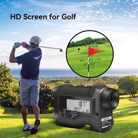 img 2 attached to 🏌️ ACPOTEL Golf Laser Range Finder - LCD Display Screen Golf Rangefinder with 6X Magnification, 750 Yards Range for Hunting, Slope ON/OFF, Flag-Lock/Scan Distance Measurement, Speed Tracker