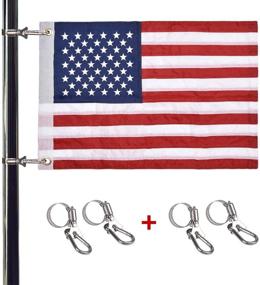 img 4 attached to 🚢 12"x18" Marine Universal Boat Flag with 4 Boat Flag Pole Kits Featuring USA Flag with 50 Embroidered Stars - American Boat Flag
