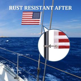 img 1 attached to 🚢 12"x18" Marine Universal Boat Flag with 4 Boat Flag Pole Kits Featuring USA Flag with 50 Embroidered Stars - American Boat Flag