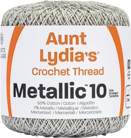 img 3 attached to ✨ Silver/Silver Coats Crochet Thread, 10, with Metallic Shine