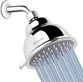 img 4 attached to Voolan High Pressure 4 Inch Rain Shower Head - 5 Spray 💦 Settings - Modern Chrome Look - Adjustable Luxury Replacement for Bathroom Shower Heads