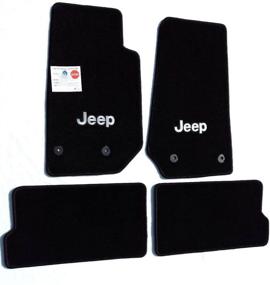 img 1 attached to 🚗 Lloyd Mats All Weather Carpet Floor Mats for Jeep Wrangler 4 Door Model (2014-2018) - Silver Jeep Logo, Custom Fit - 4 Piece Set