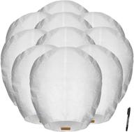 🏮 10-pack white handmade chinese lanterns - 100% biodegradable wish paper lanterns for memorial, new year celebrations, weddings - eco-friendly flying lanterns to release (color2) logo