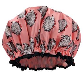 img 4 attached to 🦔 UWEIVV 2 Pack Hedgehog Shower Caps: Silky Satin Lined, Waterproof & Reusable - Perfect for Women!