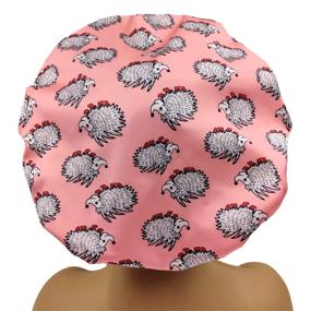 img 1 attached to 🦔 UWEIVV 2 Pack Hedgehog Shower Caps: Silky Satin Lined, Waterproof & Reusable - Perfect for Women!