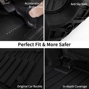 img 1 attached to 🚗 Auxko TPE All-Weather Floor Mats Liners - Compatible with 2018, 2019, 2021 Mazda CX-5 - Heavy Duty 1st & 2nd Row Full Set - Black - All-Season Guard