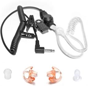 img 4 attached to 🎧 HYS 3.5MM Jack Headset - Heavy Duty, Military, Security Listen Only Earpiece for Surveillance - Acoustic Tube Earpiece with Medium Earmolds and Mushroom/Nipple Earbud Ear Tip