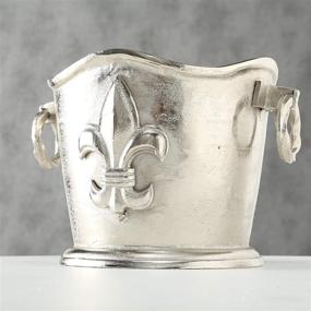 img 2 attached to WHW Whole House Worlds Luxury Champagne Bucket Wine Cooler - French Flair with Fleur de Lis Crest, Hand Cast Aluminum, Old World Craft Finish - Holds up to 8 Bottles - 14 1/4 L x 11 1/2 W x 9 3/4 H Inches