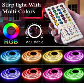 img 3 attached to 🎵 LUXPOWER LED Strip Lights 32.8ft: Music Sync Color APP Control, 5050 RGB Changing, Remote, Built-in Mic for TV Home Ceiling Bars Bedroom Party Christmas