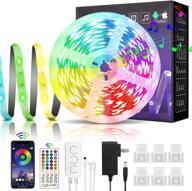 🎵 luxpower led strip lights 32.8ft: music sync color app control, 5050 rgb changing, remote, built-in mic for tv home ceiling bars bedroom party christmas логотип