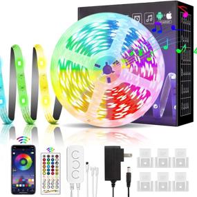 img 4 attached to 🎵 LUXPOWER LED Strip Lights 32.8ft: Music Sync Color APP Control, 5050 RGB Changing, Remote, Built-in Mic for TV Home Ceiling Bars Bedroom Party Christmas