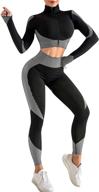 🧢 seamless textured high waist leggings and crop top gym sets for women by joymode - 2 piece workout sets логотип