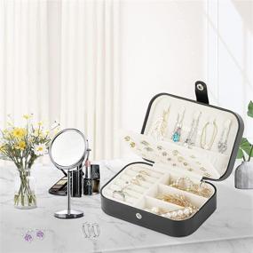 img 3 attached to 💍 Smileshe Jewelry Box: PU Leather Travel Case with 2 Layers - Rings, Earrings, Necklaces, Bracelets Organizer and Display Storage Holder
