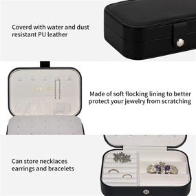 img 2 attached to 💍 Smileshe Jewelry Box: PU Leather Travel Case with 2 Layers - Rings, Earrings, Necklaces, Bracelets Organizer and Display Storage Holder