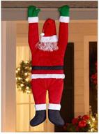 🎅 5ft outdoor christmas hanging santa suit for gutter roof decoration logo