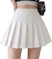 👗 stylish and versatile high-waisted pleated skirt for girls and women: a-line mini skirt with plain or plaid design, perfect for school uniforms or tennis skater looks, complete with shorts liner logo