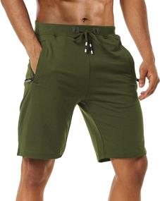 img 2 attached to Men's 2-Pack Casual Shorts: Comfortable Cotton Workout Shorts with Elastic Waist, Zipper Pockets for Running