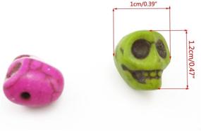 img 1 attached to 💀 Yueton's Pack of 50 DIY Mixed Color Turquoise Skull Head Loose Spacer Beads: Perfect Crafting and Jewelry Making Accessory