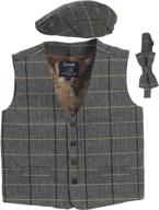 🎩 stylish gioberti tweed matching brown barleycorn boys' accessories and bow ties for a sophisticated look logo