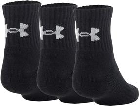 img 4 attached to Comfort and Durability: Under Armour Youth Training Cotton Quarter Socks, 3-Pairs