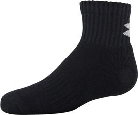 img 1 attached to Comfort and Durability: Under Armour Youth Training Cotton Quarter Socks, 3-Pairs