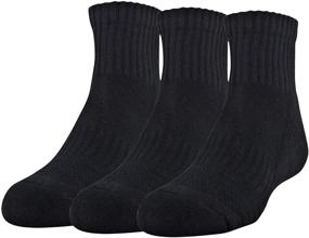 img 3 attached to Comfort and Durability: Under Armour Youth Training Cotton Quarter Socks, 3-Pairs