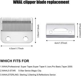 img 3 attached to 💇 High-Quality 2 Sets of Adjustable Clippers Blades - Hair Trimmer Replacement Blade for Wahl 1006, Super Taper #8400 (Silver)