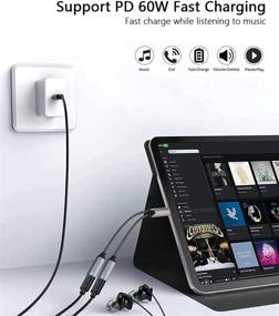 img 3 attached to 🔌 USB C Splitter Audio and Charging Adapter with PD 60W Fast Charging for Pixel 2/2 XL/3 /3XL/4/4XL/5, Samsung Galaxy Note 20/ Note 20 Ultra/Note 10/10+/S20/S21 Ultra