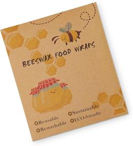 img 4 attached to Beeswax Wraps with Jojoba Oil: Sustainable Plastic Wrap Alternative for a Vibrant Zero Waste Kitchen - 3-Pack (S/M/L)