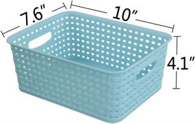 img 3 attached to 📦 Organize in Style with Ponpong Plastic Woven Weave Storage Baskets, 6 Pack