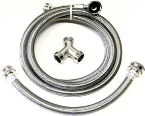 img 3 attached to 🦈 Shark Industrial Steam Dryer Installation Kit – Premium Stainless Steel Braided Hose Set with 90 Degree Elbow and Inlet Hose, Includes Y-adapter