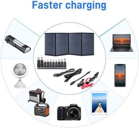 img 3 attached to 🌞 Portable Foldable Solar Panel Charger - 100W | Compatible with Solar Power Stations, Phones, Laptops | Ideal for Family Camping, RV, Travel, Hiking, and Outdoor Activities