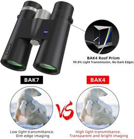 img 1 attached to 🔭 TEPECH 12x42 Binoculars with Smartphone Adapter & Tripod - Ideal for Bird Watching and Hunting. Enhanced Weak Light Vision with HD BAK4 FMC Lens for Adults.