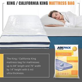img 2 attached to 🛏️ Ultimate King/California King Mattress Bag: Zipper-Sealed, 6 Mil Ultra Thick for Secure Moving & Long-Term Storage - Tear Resistant, Waterproof & Ultra Heavy Duty