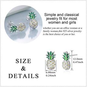 img 2 attached to LUHE Sterling Pineapple Earrings Jewelry