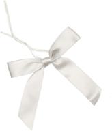 🎀 sleek silver satin twist tie bows - 3-inch, 100-pack logo