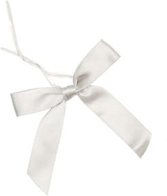 img 4 attached to 🎀 Sleek Silver Satin Twist Tie Bows - 3-inch, 100-Pack
